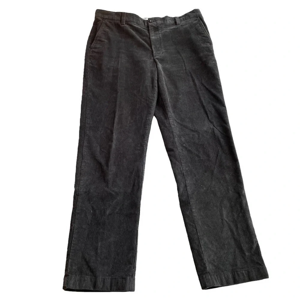 L.L. Bean Country Corduroy Pant Trouser Black Size 36W x 31L Classic Fit